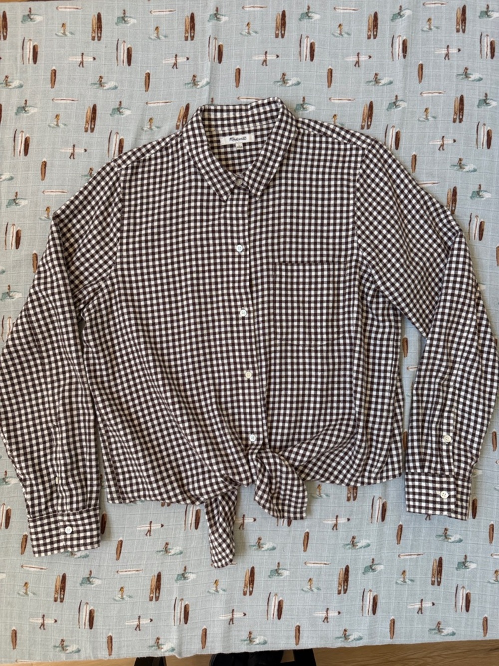 Madewell Brown and Cream Gingham Shirt
